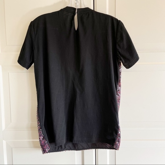 Prada | Red and Blue Plaid Sequin Short Sleeve Crew Neck Top - Picture 3 of 7